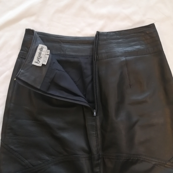 Vintage Bagatelle 100% Leather Mini Pencil Skirt Size 10 - Picture 7 of 15